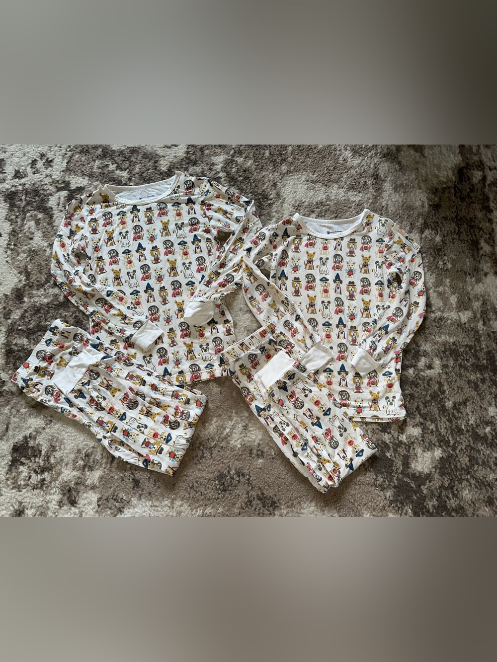 Magnetic Me White Pajama Set with Multicolor Character Print